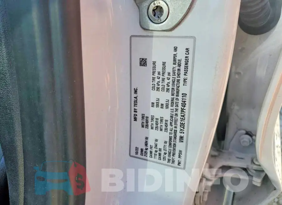 5YJ3E1EA7PF404110 Photo# 13