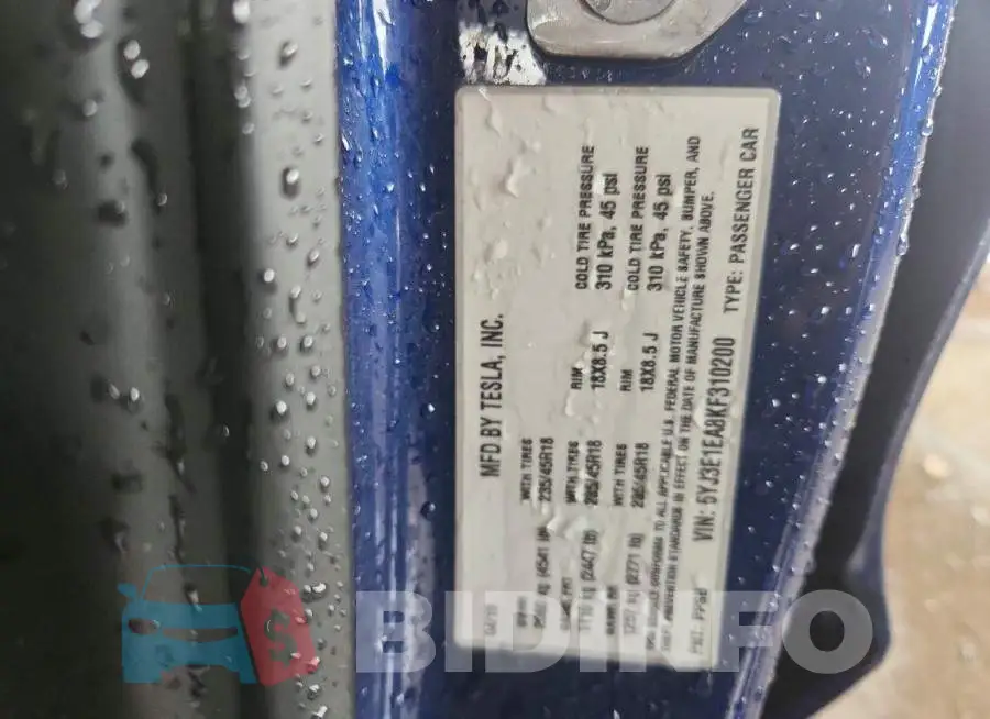 5YJ3E1EA8KF310200 Photo# 12