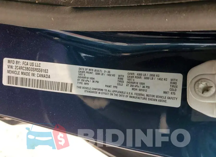 2C4RC3BG0SR559163 Photo# 13