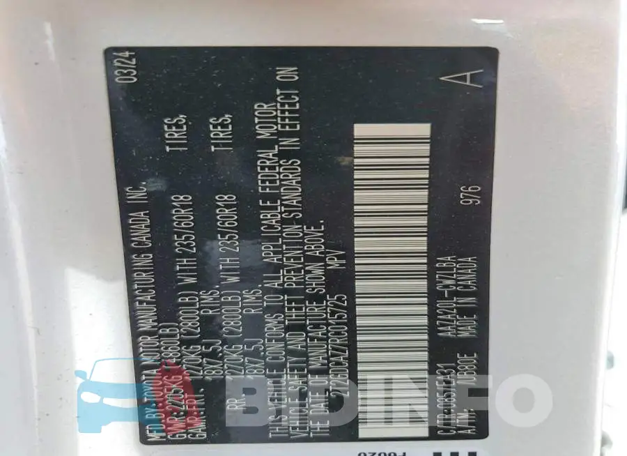2T2GDCAZ7RC015725 Photo# 13
