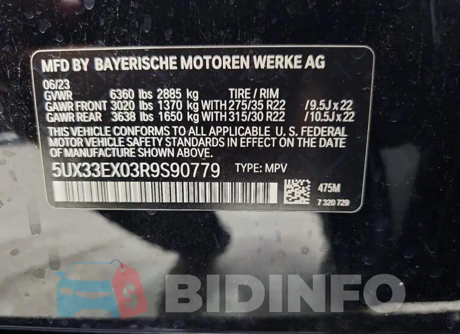 5UX33EX03R9S90779 Photo# 13