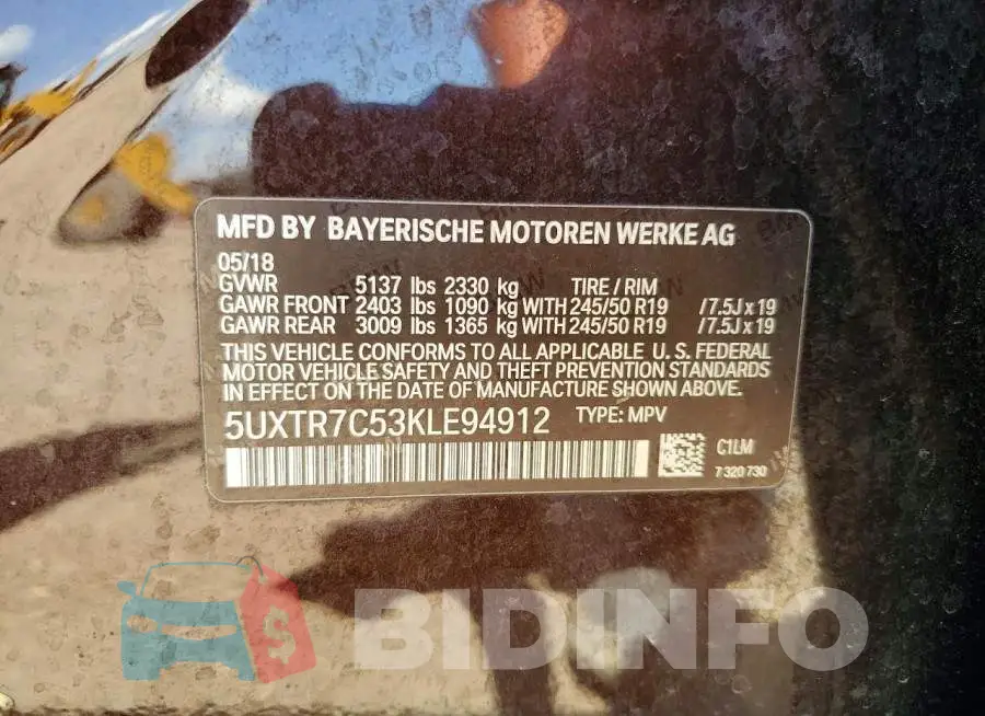 5UXTR7C53KLE94912 Photo# 13