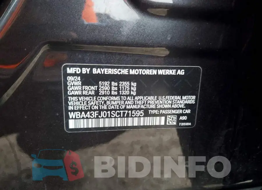 WBA43FJ01SCT71595 Photo# 12