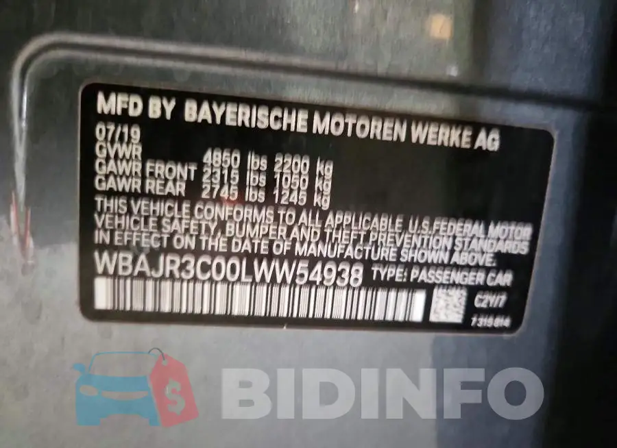 WBAJR3C00LWW54938 Photo# 12