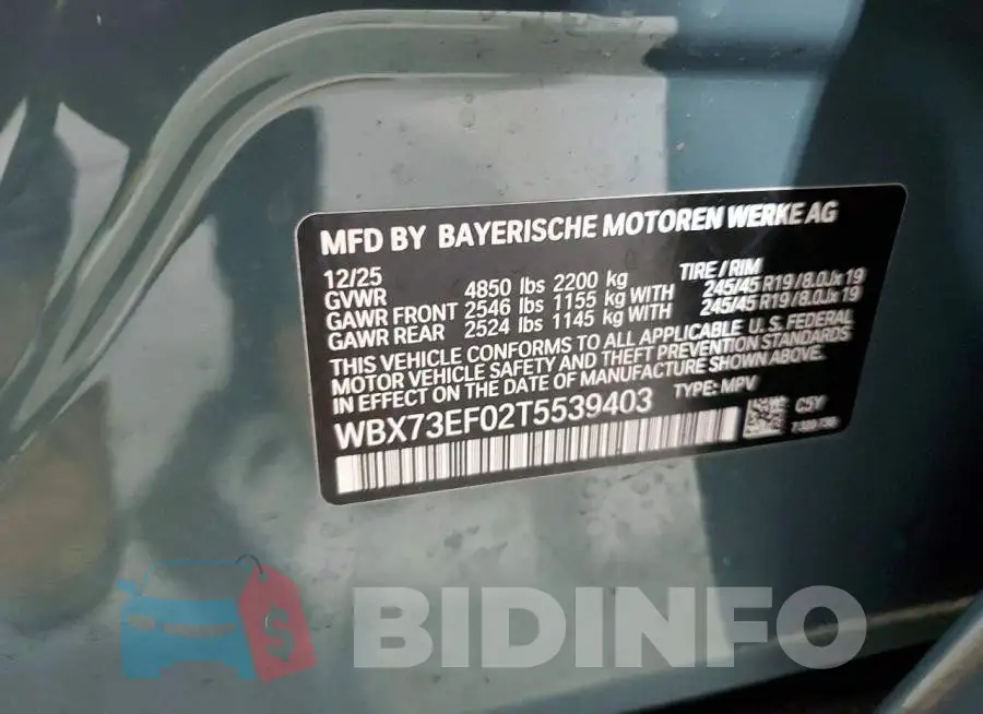 WBX73EF02T5539403 Photo# 13