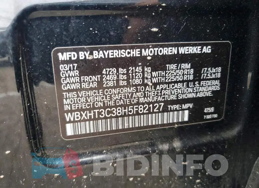 WBXHT3C38H5F82127 Photo# 13