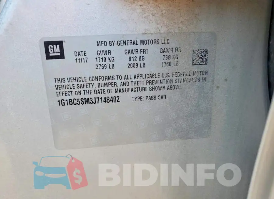 1G1BC5SM3J7148402 Photo# 12