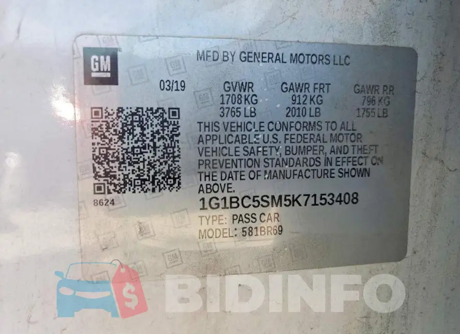 1G1BC5SM5K7153408 Photo# 12