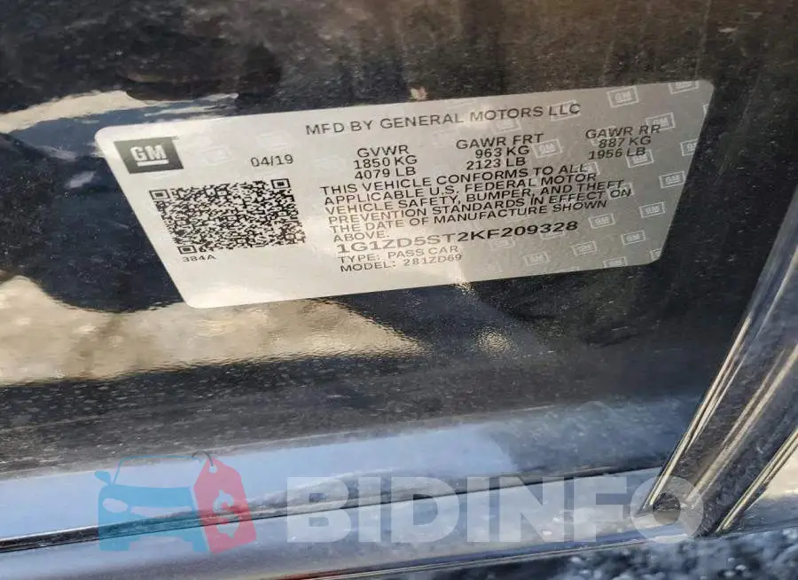 1G1ZD5ST2KF209328 Photo# 12