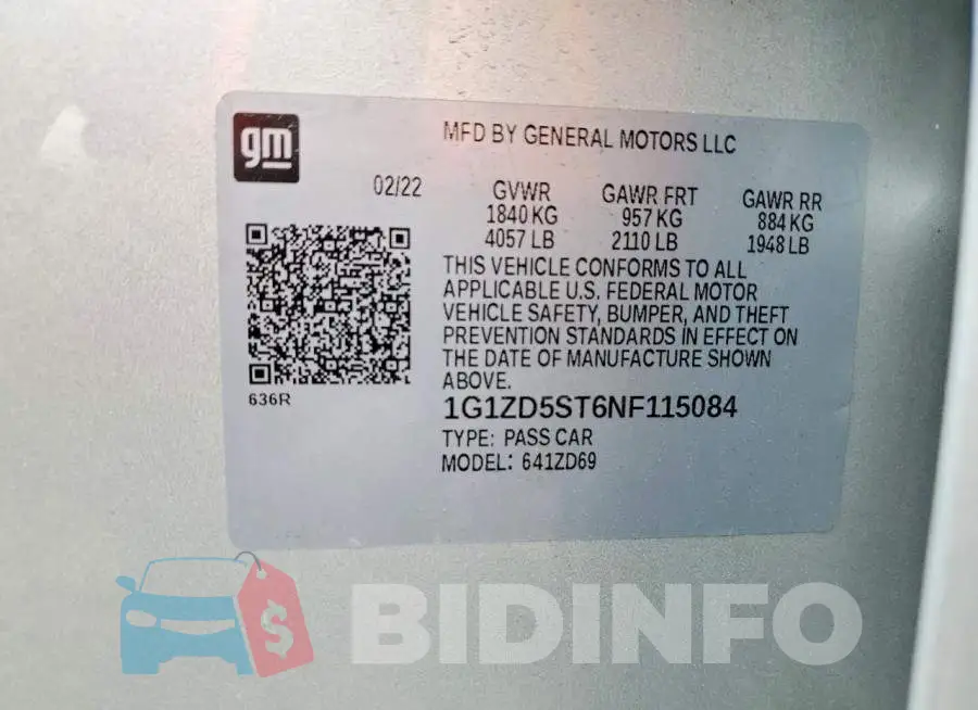 1G1ZD5ST6NF115084 Photo# 12