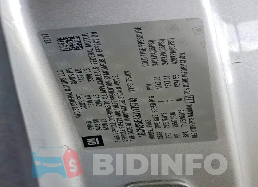 1GCHSBEA9J1179743 Photo# 12