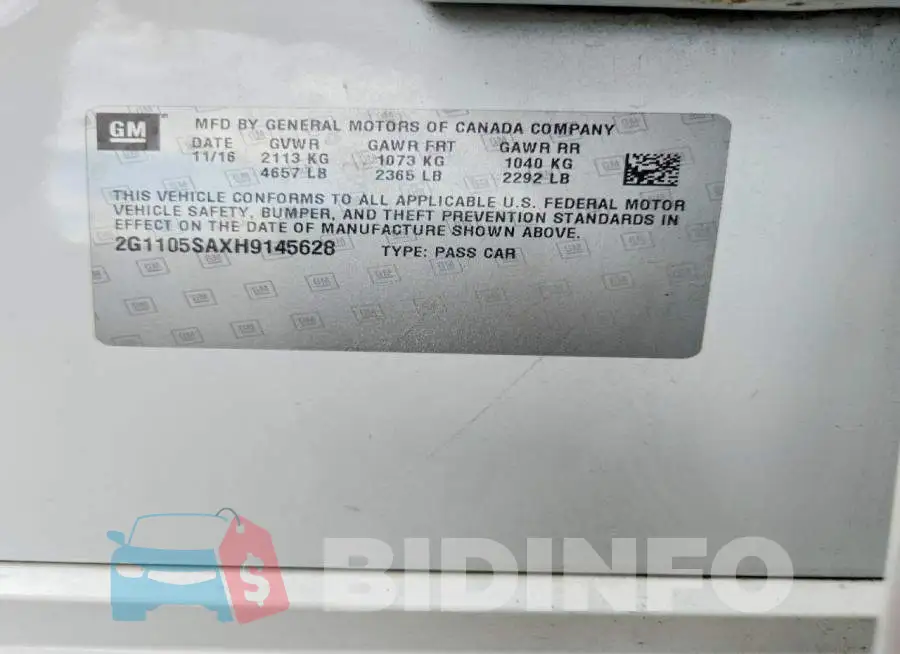 2G1105SAXH9145628 Photo# 13