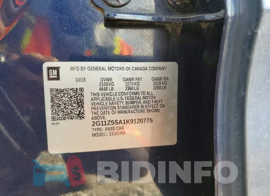 2G11Z5SA1K9120775 Photo# 13