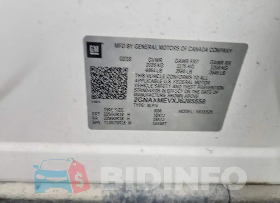 2GNAXMEVXJ6285558 Photo# 12