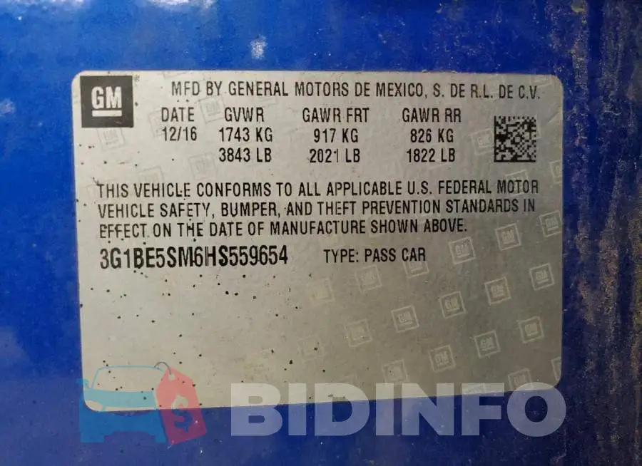 3G1BE5SM6HS559654 Photo# 12