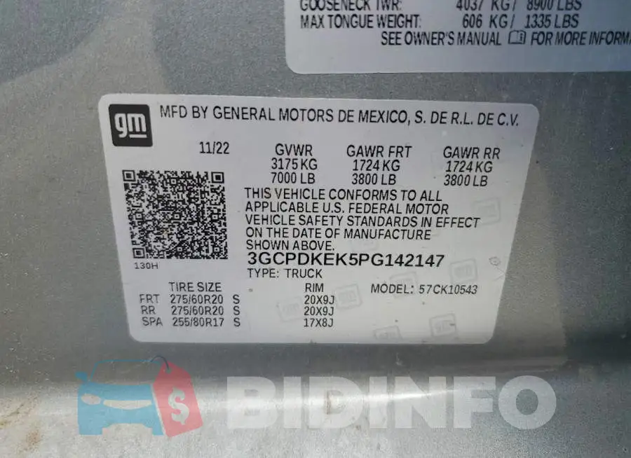 3GCPDKEK5PG142147 Photo# 12