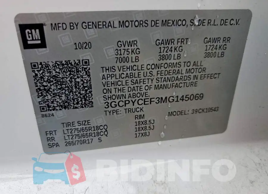3GCPYCEF3MG145069 Photo# 12