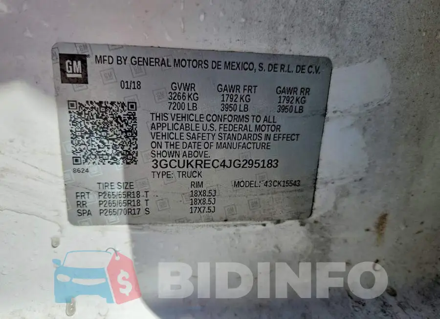 3GCUKREC4JG295183 Photo# 12