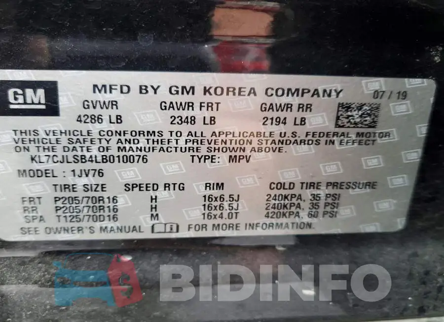 KL7CJLSB4LB010076 Photo# 12