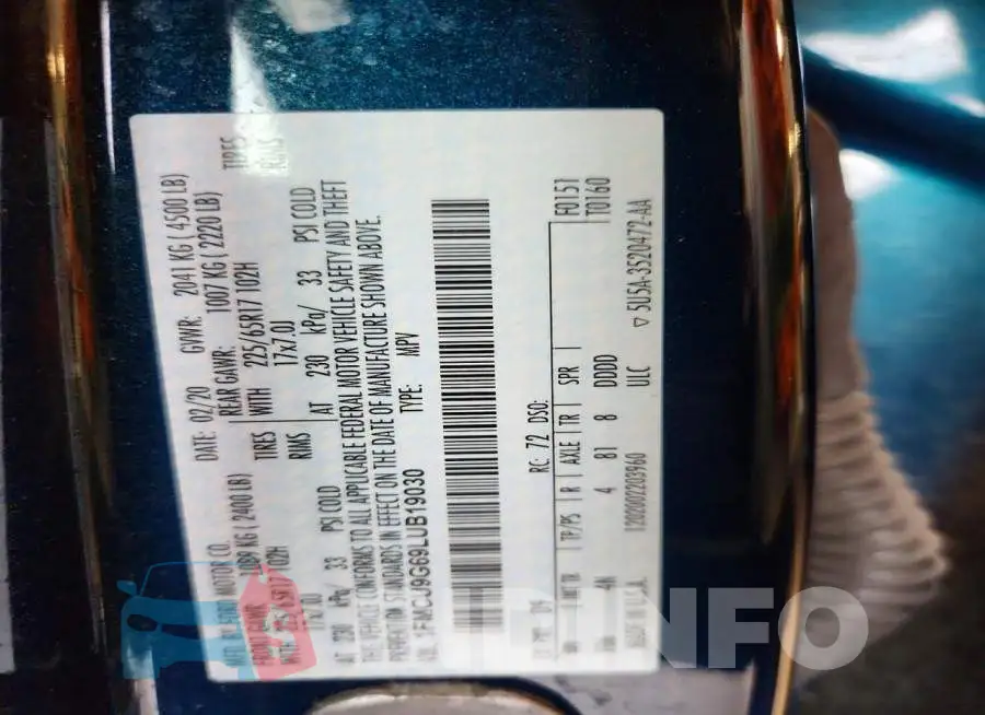 1FMCU9G69LUB19030 Photo# 12