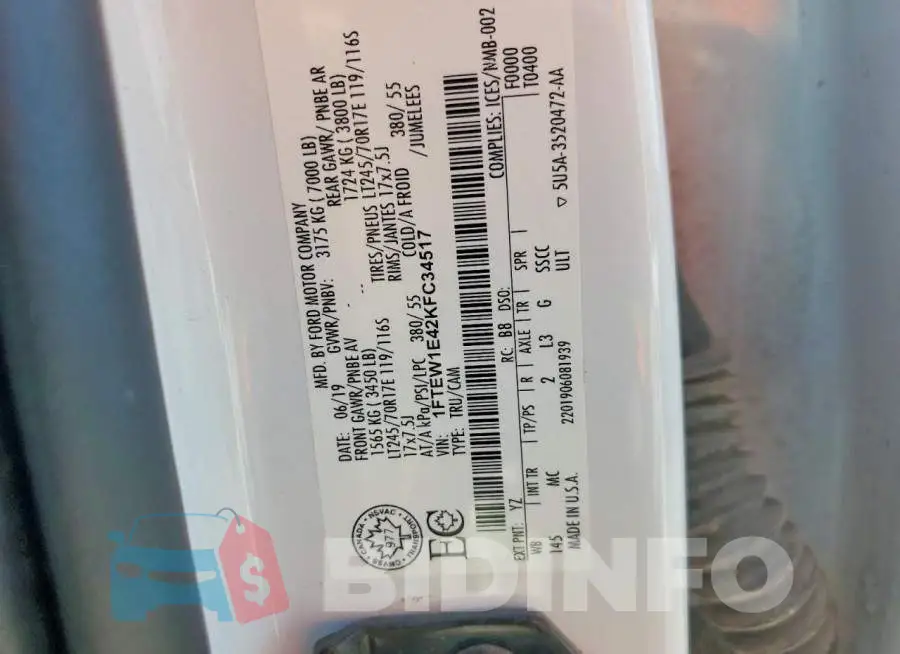 1FTEW1E42KFC34517 Photo# 12