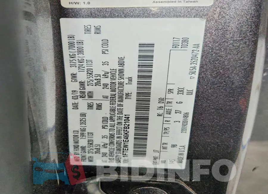 1FTEW1E46KFB21041 Photo# 12