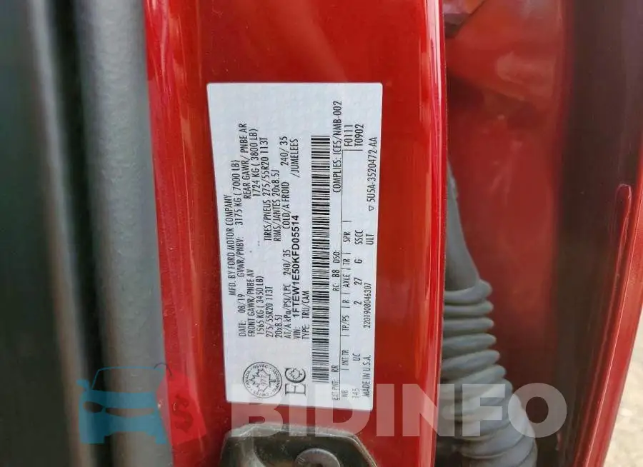 1FTEW1E50KFD05514 Photo# 12