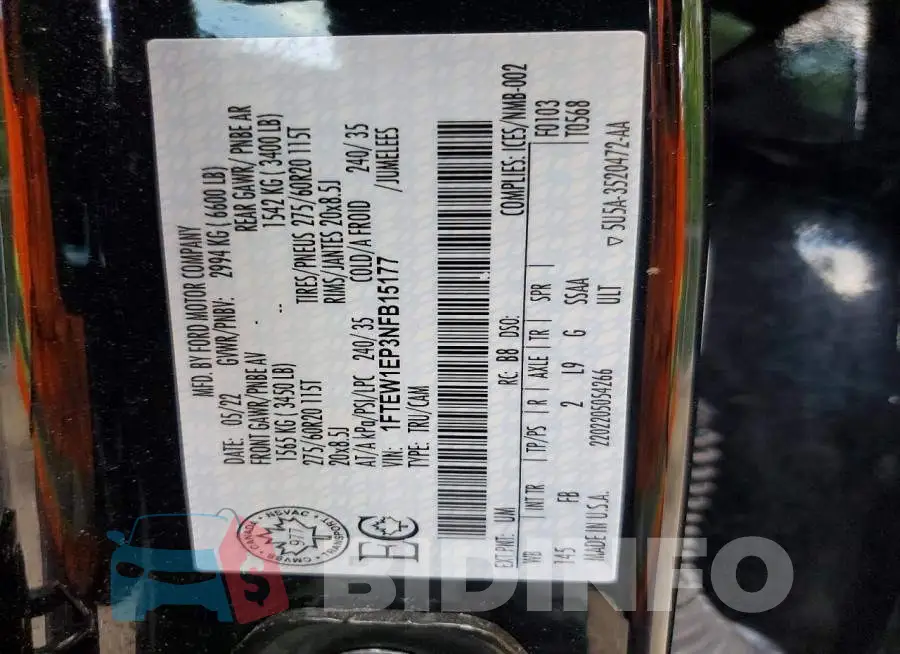 1FTEW1EP3NFB15177 Photo# 12