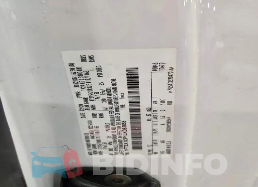 1FTEX1CP1LKD83858 Photo# 12
