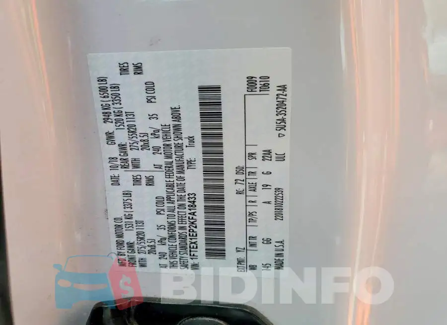 1FTEX1EP2KFA18433 Photo# 13