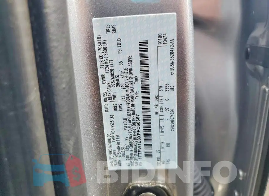 1FTFW1E8XPFC60667 Photo# 12