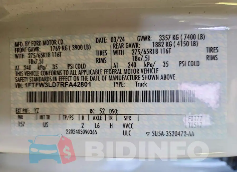 1FTFW3LD7RFA42801 Photo# 13