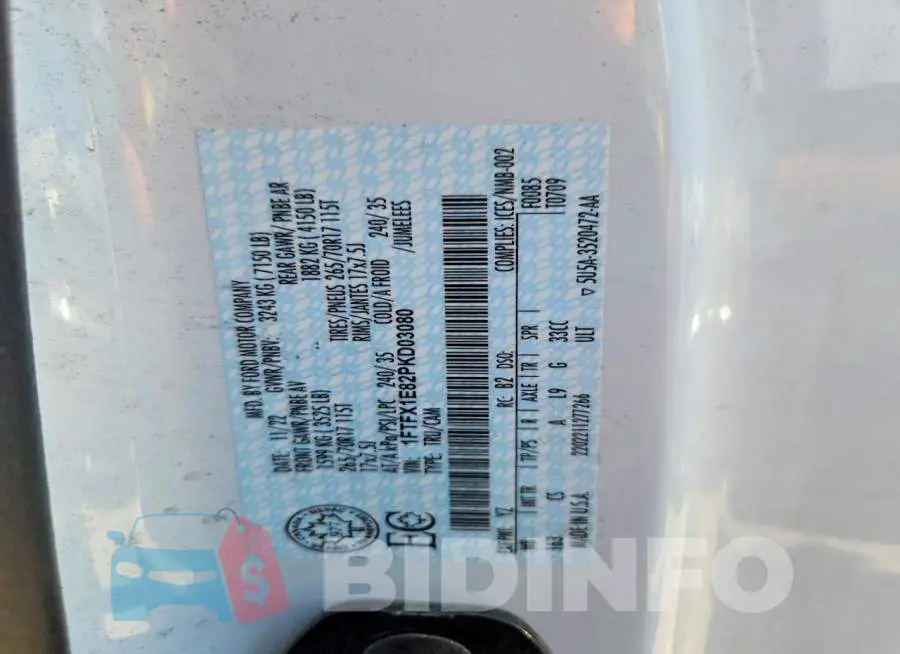 1FTFX1E82PKD03080 Photo# 12