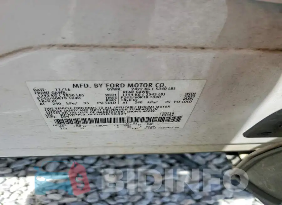 2FMPK3J87HBB16431 Photo# 13