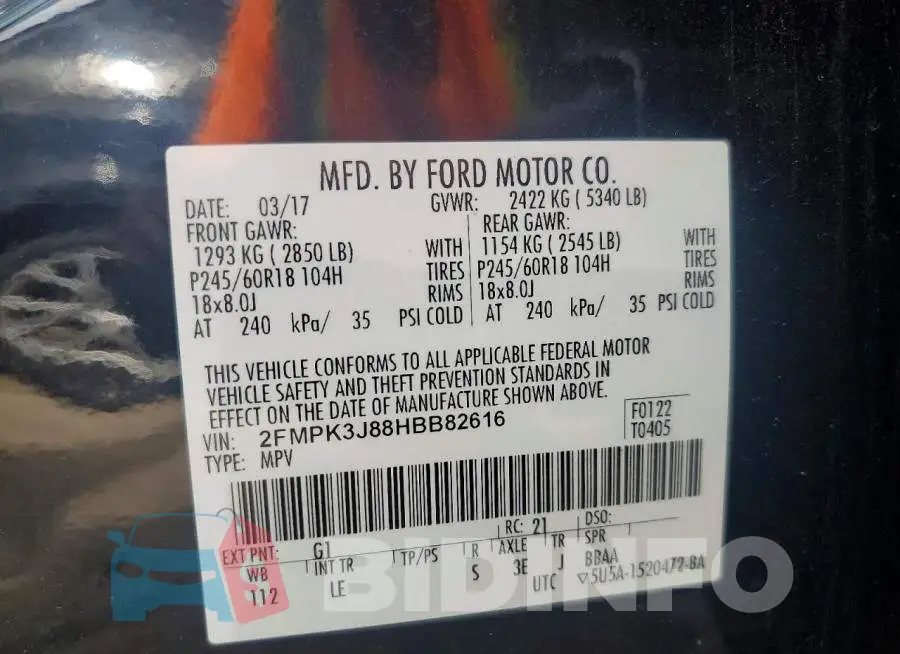 2FMPK3J88HBB82616 Photo# 13