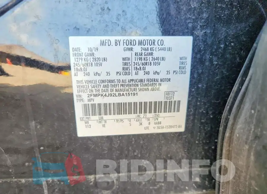 2FMPK4J92LBA15191 Photo# 13