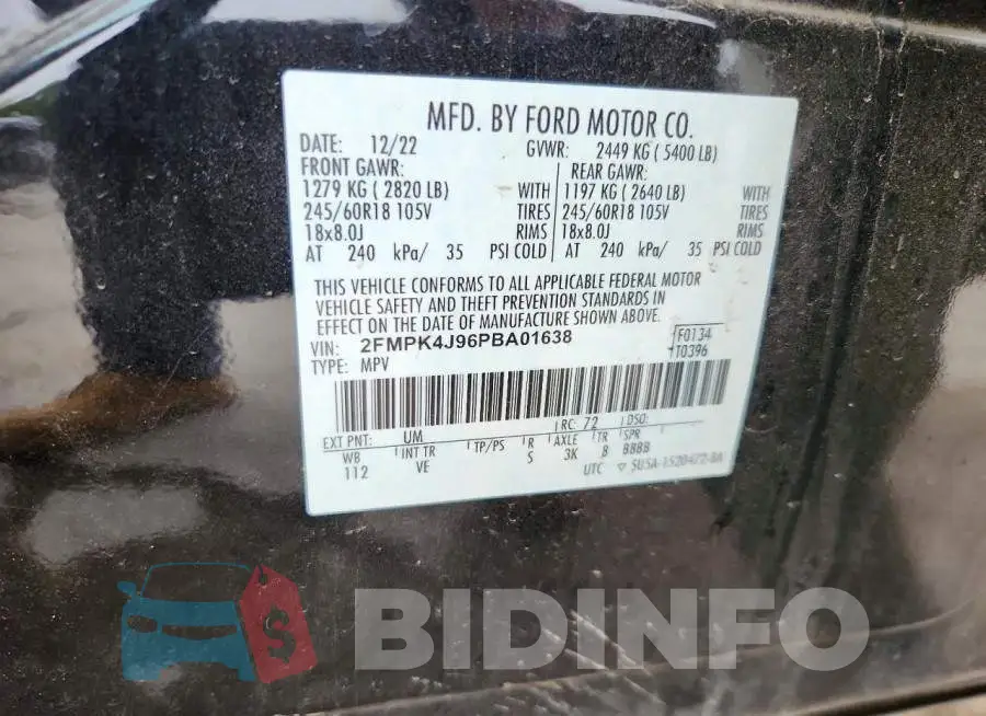 2FMPK4J96PBA01638 Photo# 13
