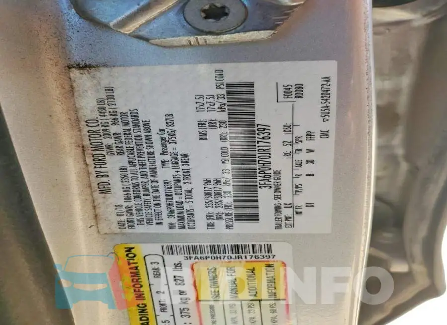 3FA6P0H70JR176397 Photo# 12