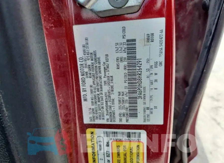 3FA6P0HD8HR264291 Photo# 12