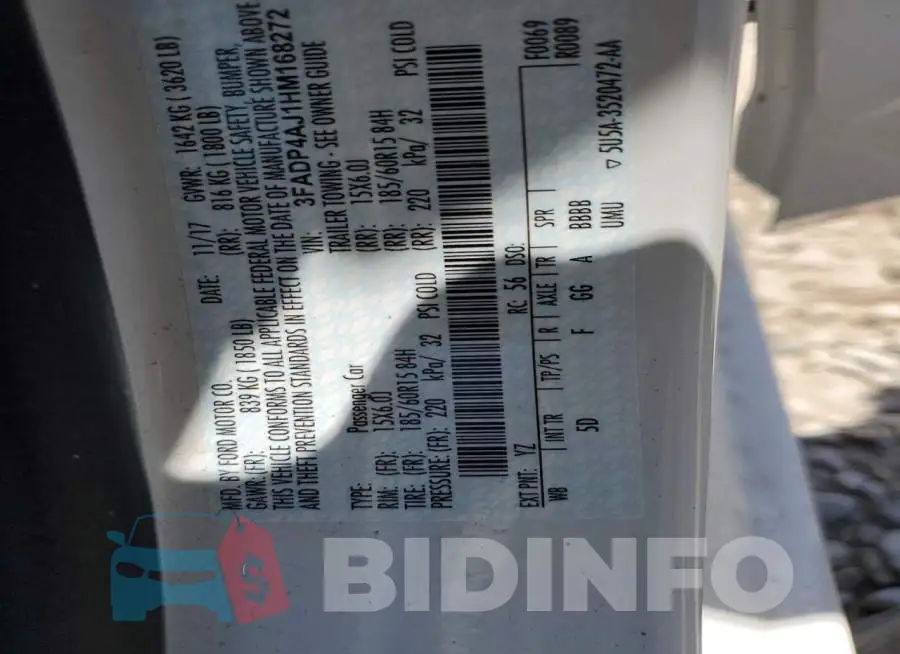 3FADP4AJ1HM168272 Photo# 12