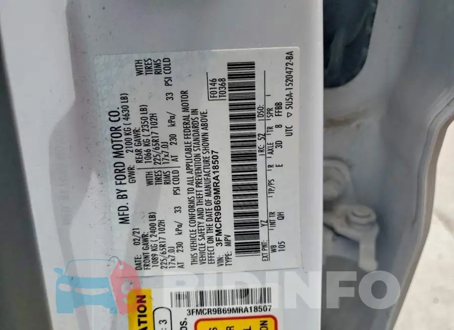 3FMCR9B69MRA18507 Photo# 13