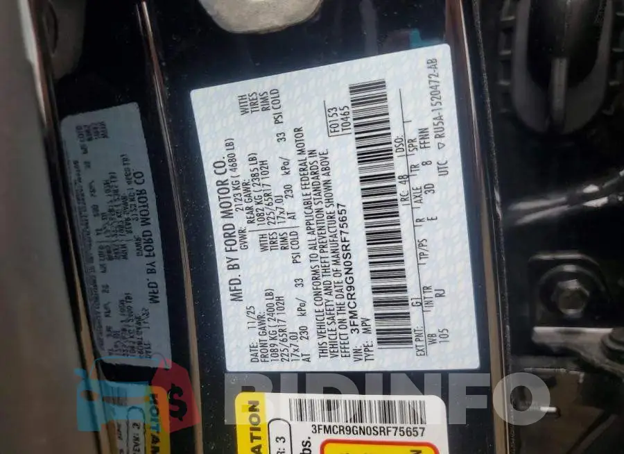 3FMCR9GN0SRF75657 Photo# 13