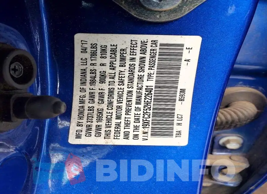 19XFC2F52HE226401 Photo# 12