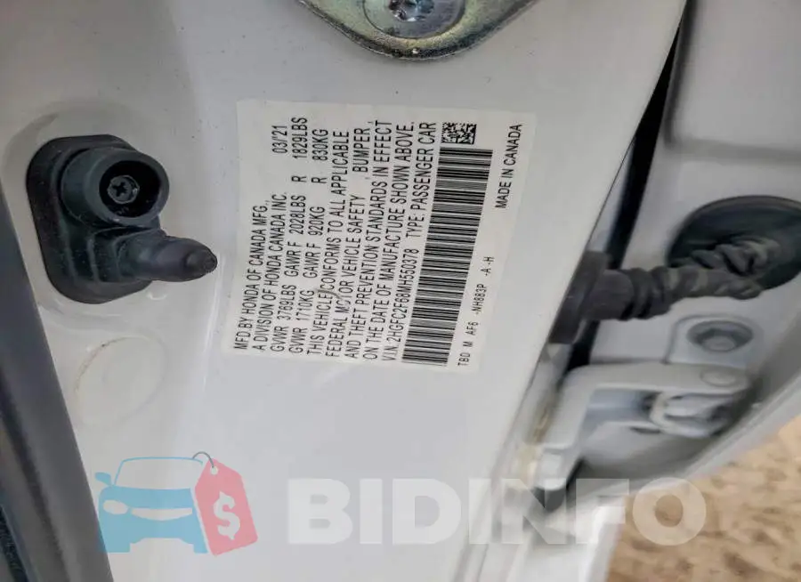 2HGFC2F68MH550378 Photo# 12