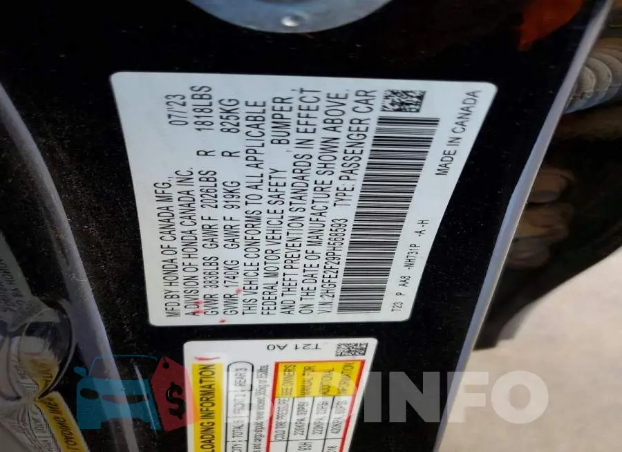 2HGFE2F29PH568593 Photo# 13
