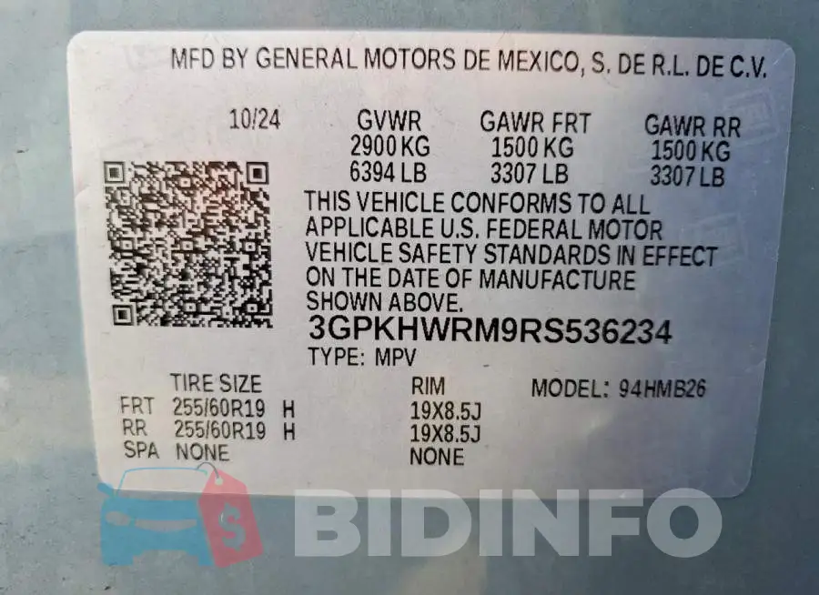 3GPKHWRM9RS536234 Photo# 13