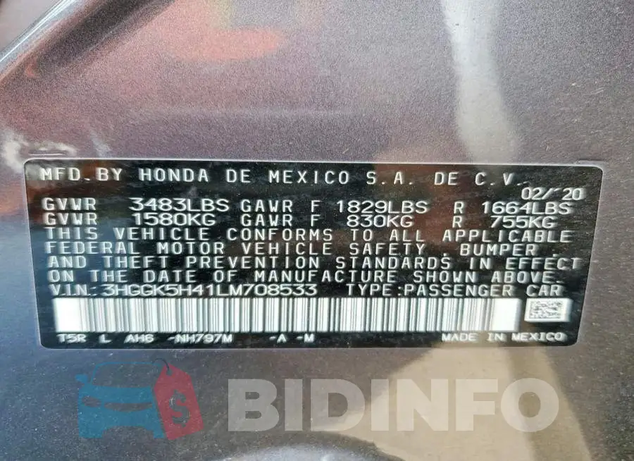 3HGGK5H41LM708533 Photo# 14