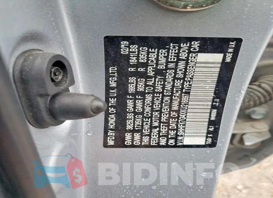 SHHFK7G4XKU216897 Photo# 12
