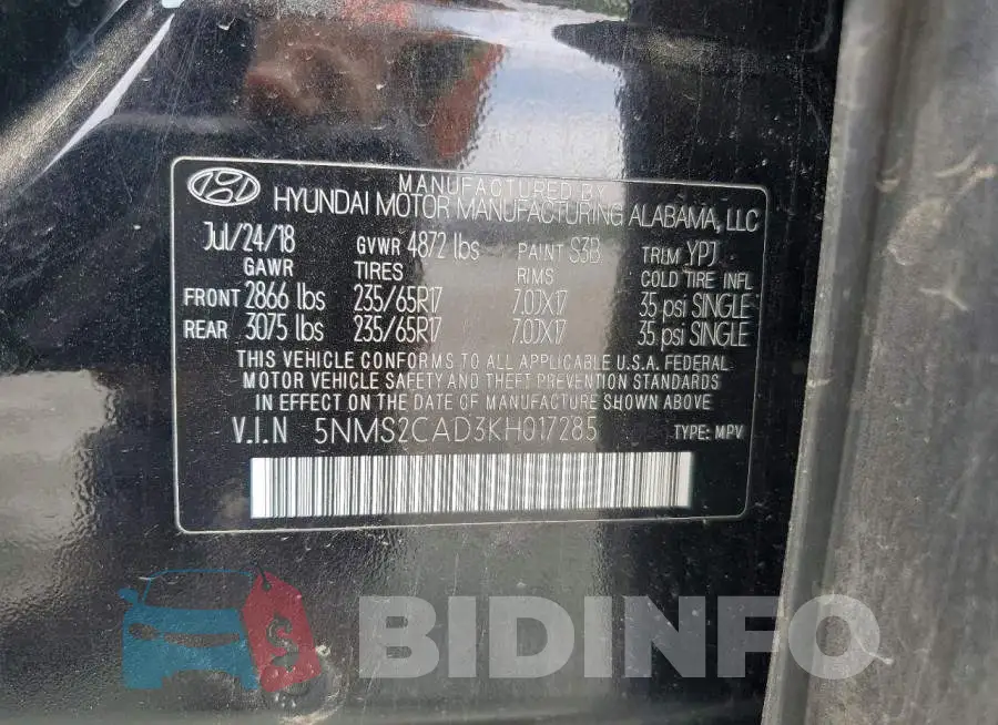 5NMS2CAD3KH017285 Photo# 13