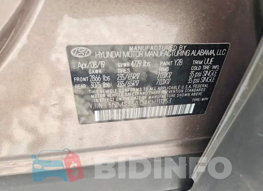 5NMS33AD4KH111253 Photo# 12